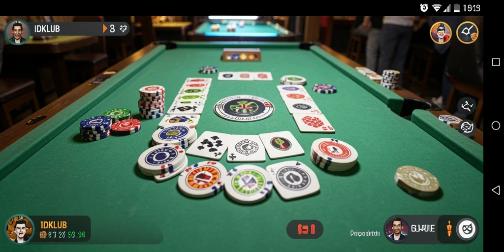 Tampilan screenshot IDKLUB dengan gameplay Gaple yang seru.