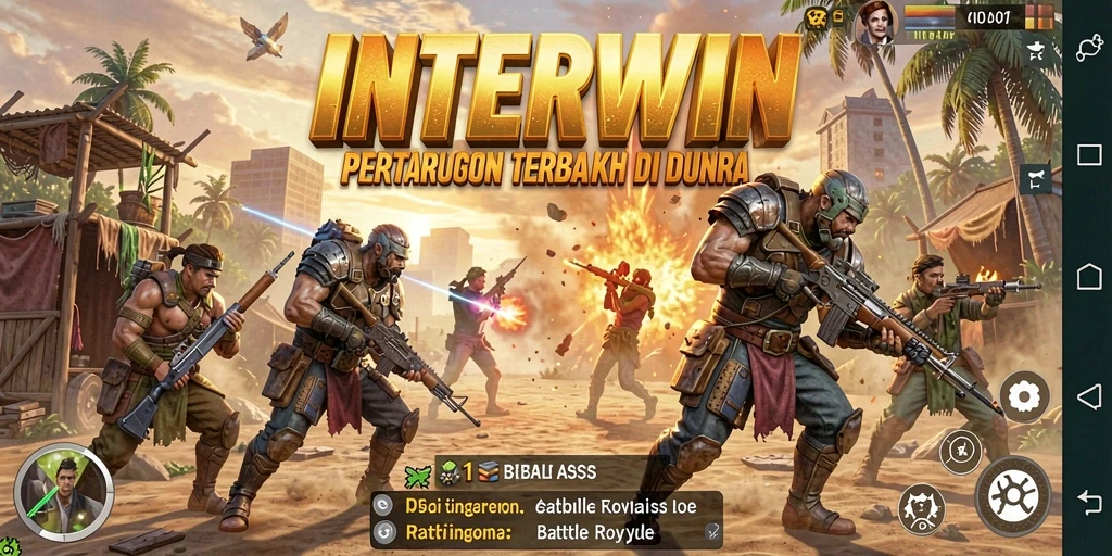 Tangkapan layar menunjukkan pertarungan seru dalam game Battle Royale.