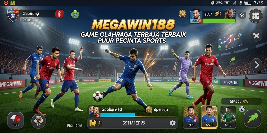 Screenshot MEGAWIN188 menampilkan aksi seru dalam permainan olahraga.