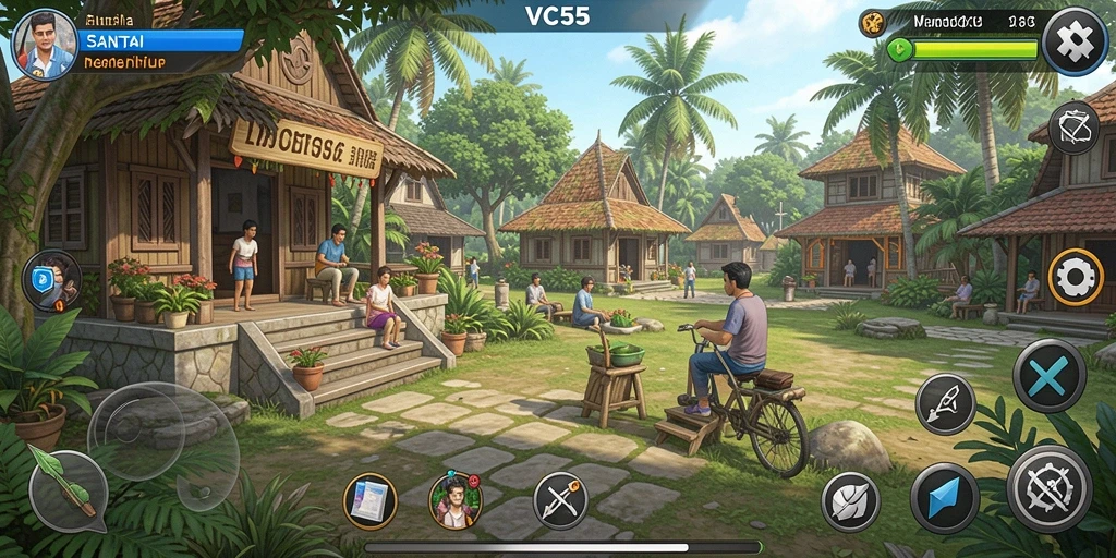 Tampilan cerah dari gameplay VC55 yang menghibur dan menyenangkan.